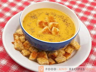 Soupe aux croûtons - les meilleures recettes. Comment bien et savoureux cuire la soupe avec des croûtons.