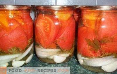 Tomaten mit Knoblauchscheiben - eine einfache Lösung für eine schmackhafte Zubereitung für die zukünftige Verwendung. Verschiedene Rezepte für die Zubereitung von Tomaten in Knoblauchzehen