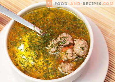 Soupe aux boulettes de viande - les meilleures recettes. Comment bien cuire la soupe avec des boulettes de viande.