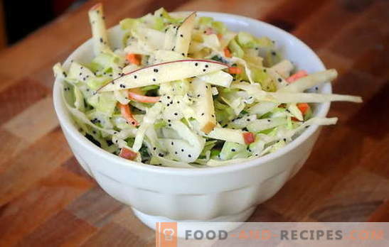 Salade de chou à la pomme - recharge de vitamines! Recettes Salade de chou aux pommes pour tous les jours et tous les jours de jeûne