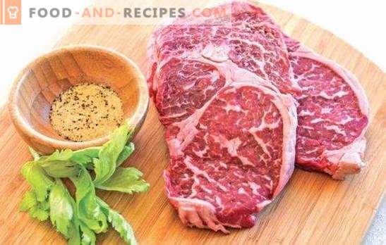 Steak de boeuf marbré - délicatesse de la viande! Recettes et tous les modes de cuisson des steaks de bœuf marbré au four, sur le feu et sur le gril