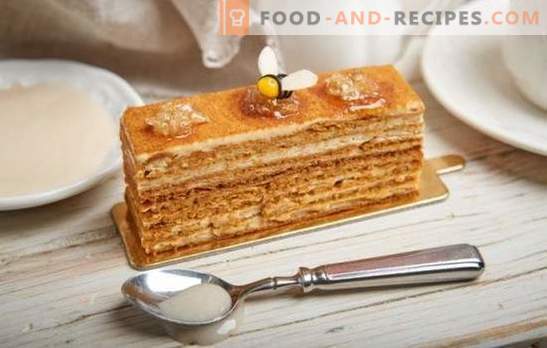 Gâteau au miel: recette pas à pas avec une photo de votre gâteau préféré. Cuisiner à la maison, étape par étape, avec une photo d'un gâteau classique au miel ou au noisette