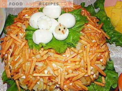 Salade de tétras des bois - les meilleures recettes. Comment préparer correctement et délicieusement un nid de salade.