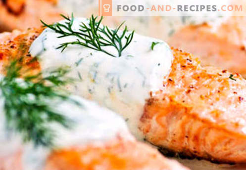 Saumon dans une sauce crémeuse - les meilleures recettes. Comment cuire correctement et savoureux le saumon dans une sauce crémeuse.