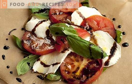 Mozzarella à la tomate - un conte de fées italien se réalise. Nous utilisons la mozzarella avec des tomates de différentes manières et ... profitez-en!