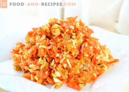 Salade de carottes bouillies - les meilleures recettes. Comment bien et savoureux salade cuite avec des carottes cuites.