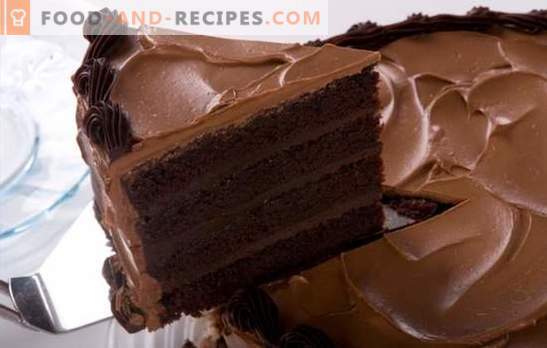 Gâteau au chocolat avec cacao - les dents sucrées seront ravis! Les meilleures recettes pour un gâteau au chocolat au cacao