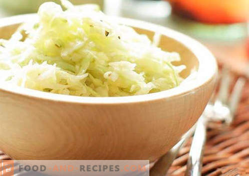 Salade de chou au vinaigre - une sélection des meilleures recettes. Cuire correctement la salade de chou au vinaigre.