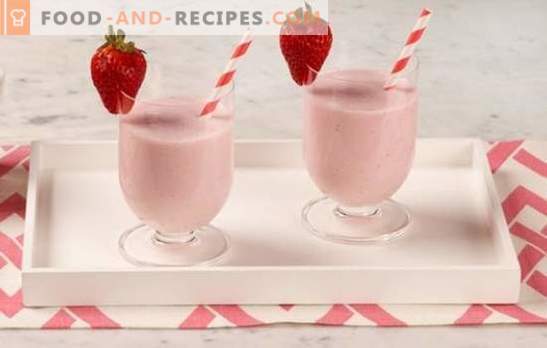 Smoothies à la fraise - quelle boisson délicieuse! Comment faire des smoothies à la fraise avec de la crème, menthe, banane, miel, crème glacée?