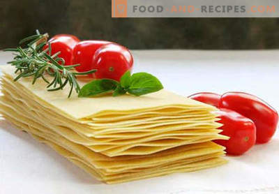 Pâte à la lasagne - les bonnes recettes. Comment cuire rapidement et savoureusement la pâte pour la lasagne.