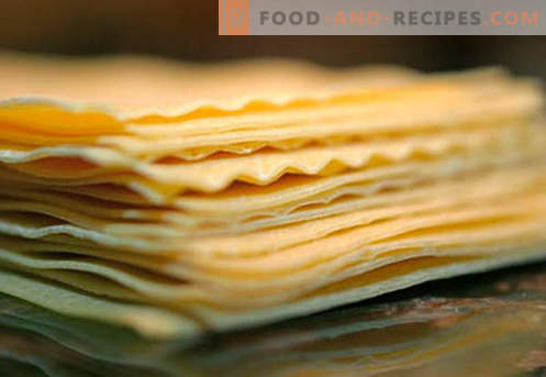 Pâte à la lasagne - les bonnes recettes. Comment cuire rapidement et savoureusement la pâte pour la lasagne.