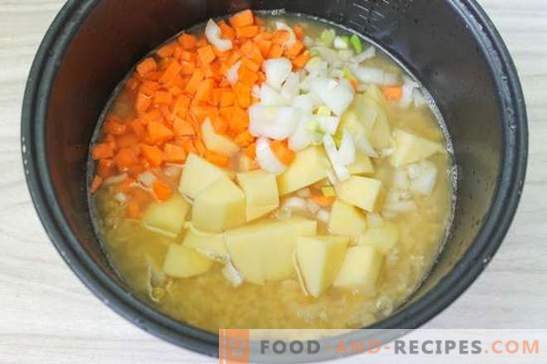 Soupe aux pois dans une mijoteuse (photo): la technologie de garde pour le déjeuner. Photo-recette pas à pas: soupe aux pois dans une mijoteuse. Nous regardons!