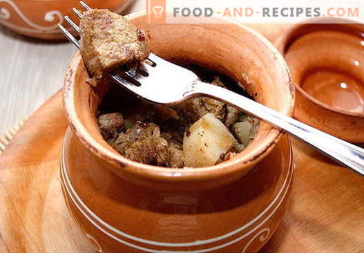 Porc dans le pot - les meilleures recettes. Comment bien et savoureux cuire le porc dans une casserole.
