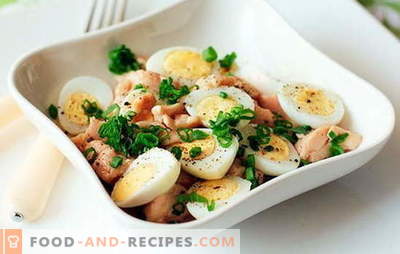 La salade de foie de morue avec œuf est une collation rapide, savoureuse et saine. Top 10 des meilleures recettes pour la salade de foie de morue aux œufs