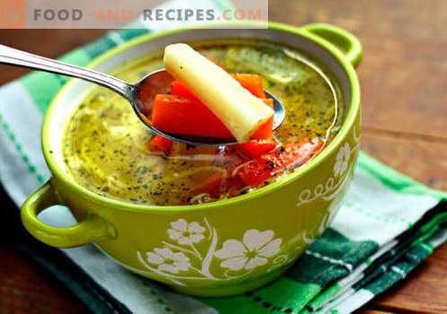 Soupe de bouillon de légumes - les meilleures recettes. Comment bien cuire la soupe dans un bouillon de légumes.
