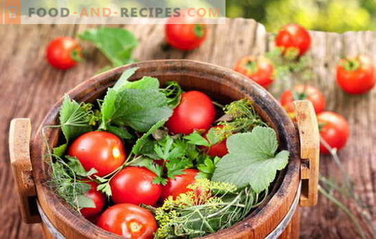 Vert et rouge, le goût est merveilleux, tomates salées dans un tonneau pour l’hiver. Différentes façons de récolter les tomates en baril pour l’hiver