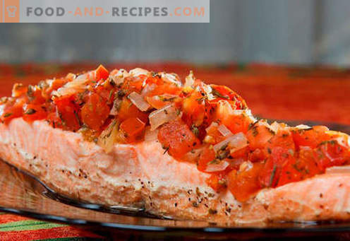 Saumon cuit au four - les meilleures recettes. Comment bien et savourer cuire le saumon, cuit au four.