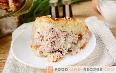 Meat pie made from ready-made puff pastry: author's step by step photo recipe. How to quickly bake a meat pie with curd puff pastry with minced meat