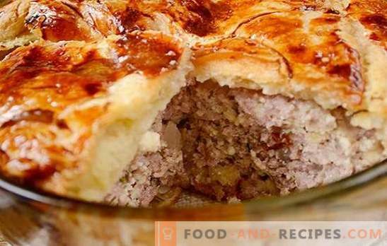 Meat pie made from ready-made puff pastry: author's step by step photo recipe. How to quickly bake a meat pie with curd puff pastry with minced meat