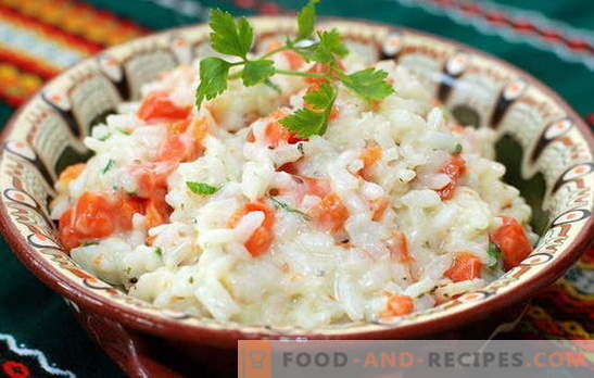 Riz aux carottes - toujours sympathique! Douce et épicée, frite, bouillie et cuite - plats de riz aux carottes: les meilleures recettes