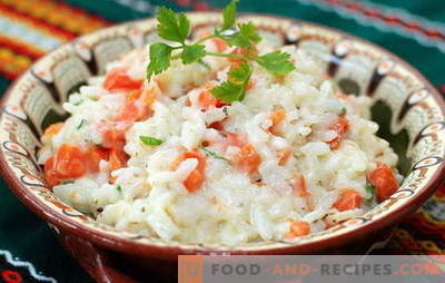 Riz aux carottes - toujours sympathique! Douce et épicée, frite, bouillie et cuite - plats de riz aux carottes: les meilleures recettes