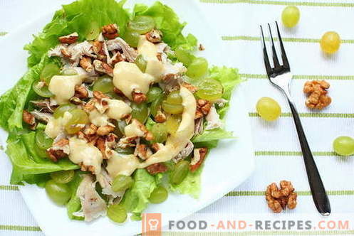 Salade de poulet et noix - les meilleures recettes. Comment faire cuire une salade Poulet aux noix.