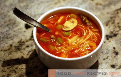 Remplissage des soupes: voltige aérienne avec facilité de préparation. Recettes de garniture de soupes avec différentes céréales et légumes