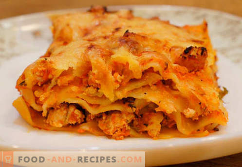Lasagne à la viande hachée - les bonnes recettes. Comment cuire rapidement et savourer des lasagnes avec de la viande hachée.