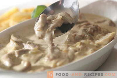 Meat in sour cream - the best recipes. How to properly and tasty cook meat in sour cream.