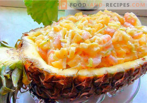 Salade de crabe à l'ananas - les meilleures recettes. Comment cuire correctement et savoureux salade de crabe à l'ananas.