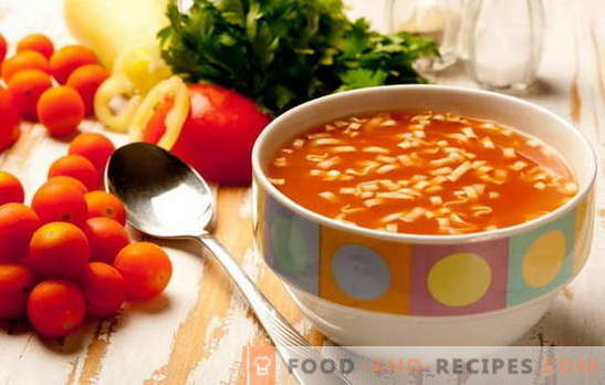 Cuisiner des soupes faibles en gras - recettes de différents produits pour différentes portions. Soupes faibles en gras: légumes, poisson, boulettes