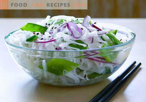 Salades Daikon - Cinq meilleures recettes. Comment cuire correctement et savourer des salades de daikon.