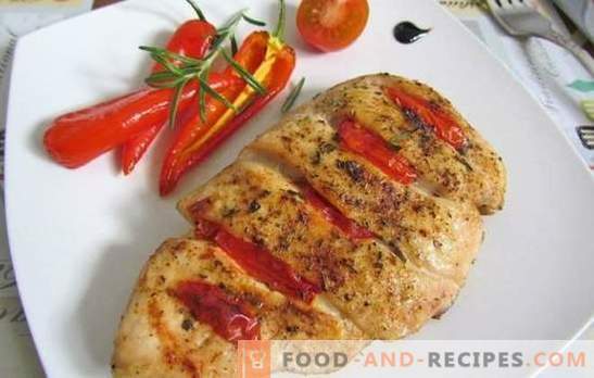 Poitrines de poulet aux tomates: Les 10 meilleures recettes de l’auteur. Faire frire, mijoter, cuire la poitrine de poulet avec des tomates