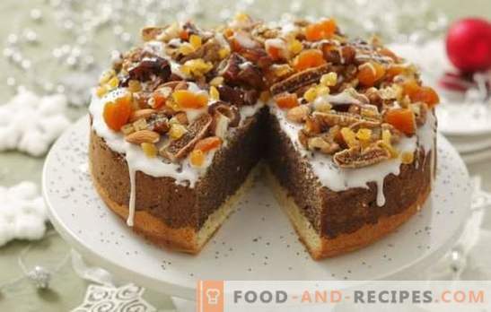 Gâteau aux abricots secs et aux pruneaux: recettes et secrets de cuisine. Cuire un gâteau fait maison avec des abricots secs et des pruneaux avec de la crème sure