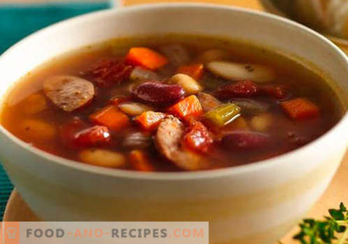 Soupe à la saucisse - recettes éprouvées. Comment bien et savoureux cuire la soupe avec des saucisses.