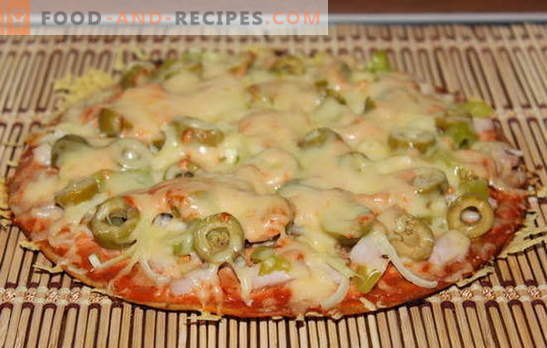 Une recette de pizza sans levure est intéressante! De nombreuses recettes pour faire des pizzas sur une pâte sans levure - choisissez!