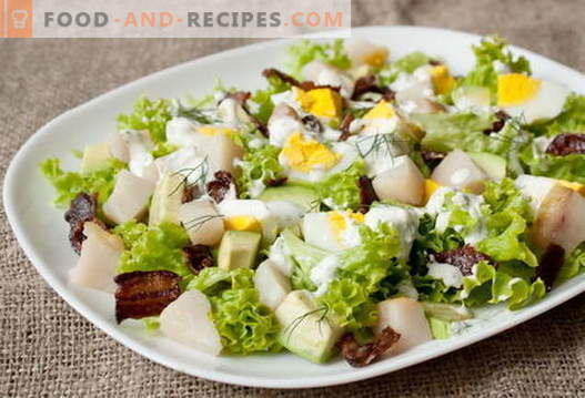 Smoked fish salad - the best recipes. How to properly and tasty to cook a salad of smoked fish.