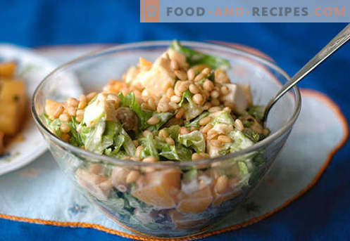 Salade aux pignons - les meilleures recettes. Comment bien et savoureux préparer une salade avec des pignons de pin.