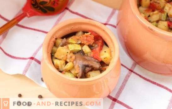 Ragoûts dans la casserole au four: recettes et secrets. Comment faire cuire les légumes, la viande, le ragoût de champignons dans des casseroles au four