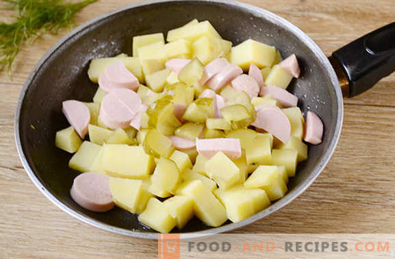 Pommes de terre à la coque avec un œuf dans une casserole - un plat nourrissant de 