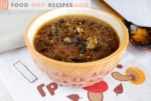 Soupe aux champignons séchée - les meilleures recettes. Comment bien et savoureux cuire la soupe de champignons séchés.