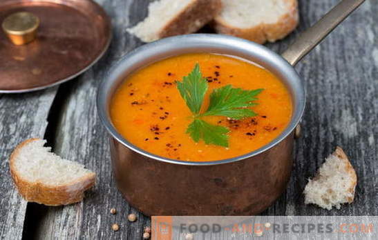 Simples soupes savoureuses à base de lentilles rouges et vertes - traditions de la cuisine russe. Des idées fraîches pour des soupes simples de différentes lentilles