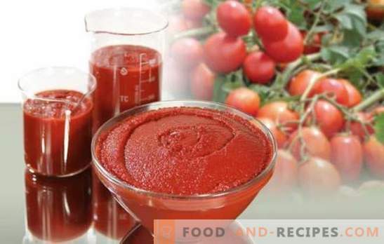 La pâte de tomate pour l’hiver est une conservation universelle. Comment faire cuire de délicieuses pâtes aux tomates pour l’hiver: épaisses et épicées