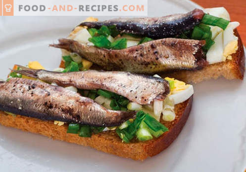 Les sandwichs Sprat sont les meilleures recettes. Comment cuire rapidement et savourer des sandwichs avec des sprats.
