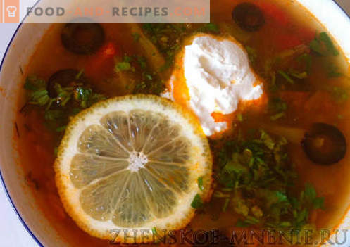 Équipe de soupe Solyanka - une recette avec des photos et une description étape par étape