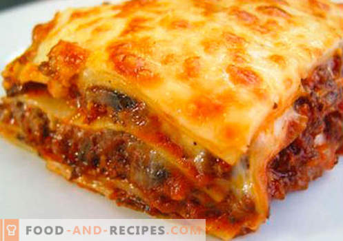 Lasagne Lavash - les bonnes recettes. Comment cuire rapidement et savourer des lasagnes de pita.