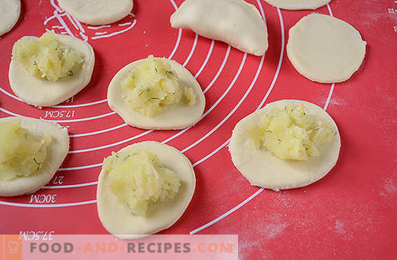 Teigtaschen mit Kartoffeln: ein Foto-Rezept für Schritt für Schritt. Wir machen Knödel mit Kartoffeln für die Post und nicht nur: alle Tricks des Prozesses, die Berechnung des Kaloriengehalts