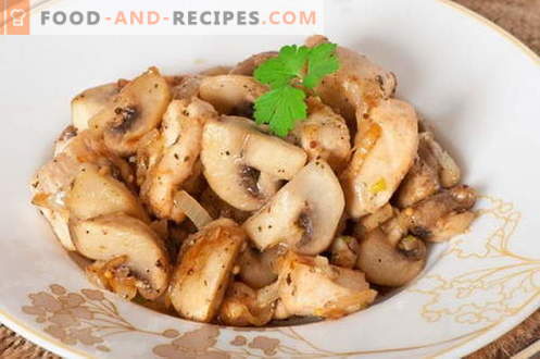 Champignons - les meilleures recettes. Comment faire cuire des champignons et savoureux.