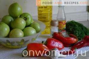 Snack de tomates vertes, ail et poivre amer pour l'hiver