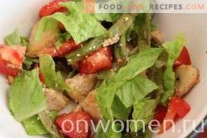 Salade aux haricots verts et au poulet